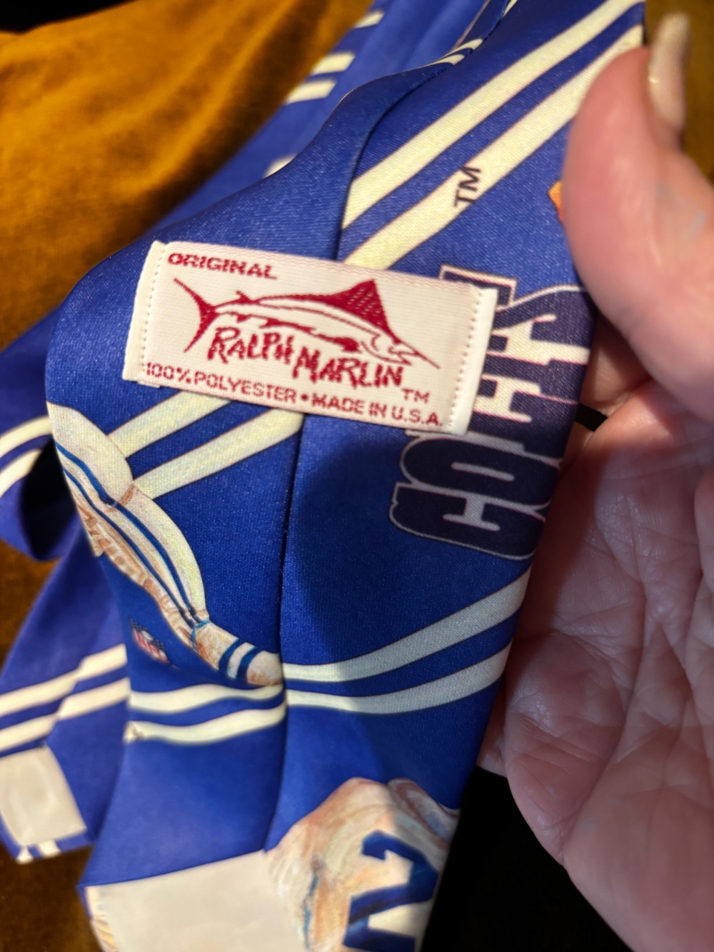 Ralph Marlin Blue and White Indianapolis Colts Football Tie